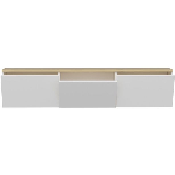 TV-taso Linento Furniture Neon valkoinen/tammi