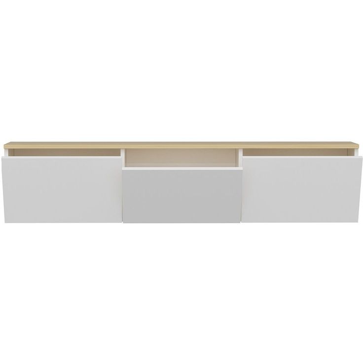 TV-taso Linento Furniture Neon valkoinen/tammi