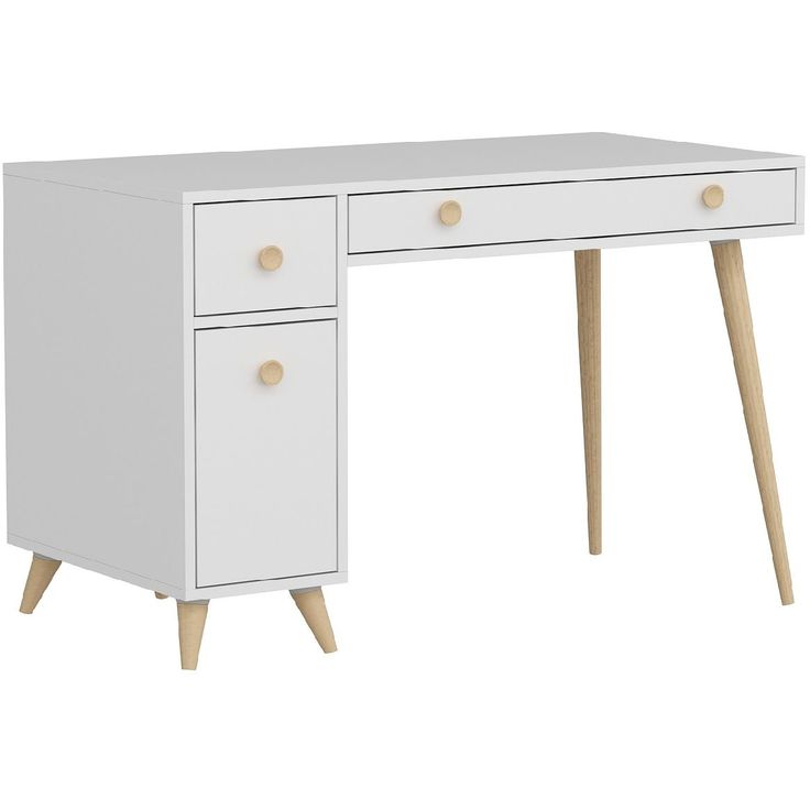 Työpöytä Linento Furniture Inarch valkoinen/tammi