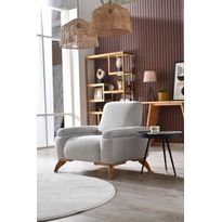 Nojatuoli Linento Furniture Zena, harmaa/kahvi