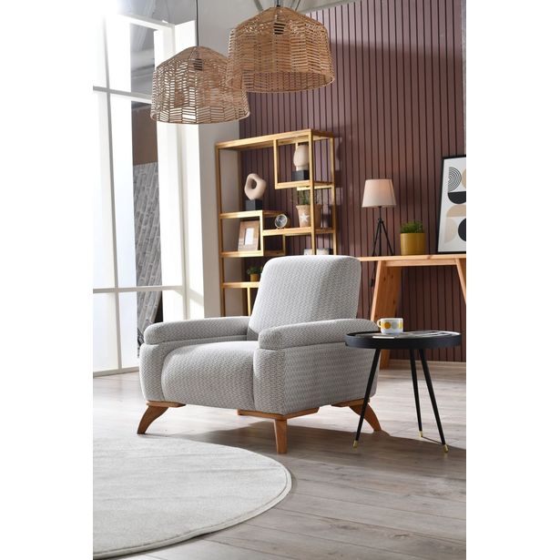 Nojatuoli Linento Furniture Zena, harmaa/kahvi