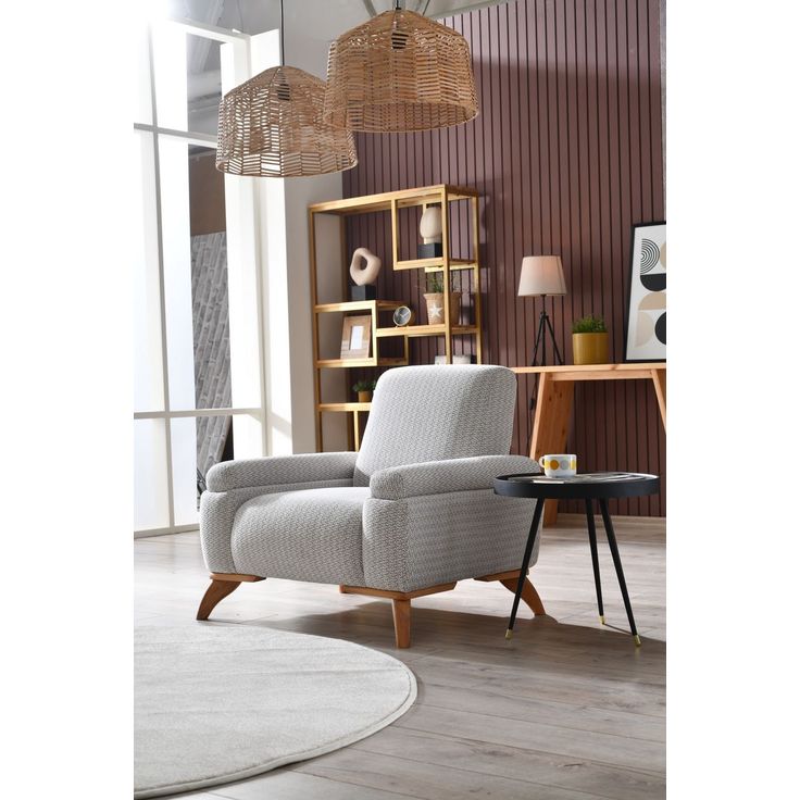 Nojatuoli Linento Furniture Zena, harmaa/kahvi