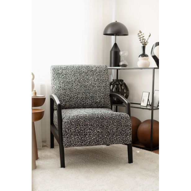 Nojatuoli Linento Furniture Luma 1, musta-valkoinen