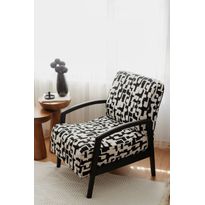 Nojatuoli Linento Furniture Luma 2, musta-valkoinen