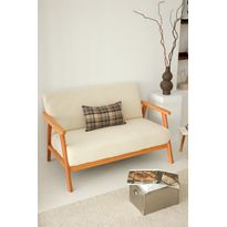 Sohva Linento Furniture Nika, 2-istuttava, valkoinen
