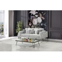 Samettisohva Linento Furniture Mia, 3-istuttava, harmaa