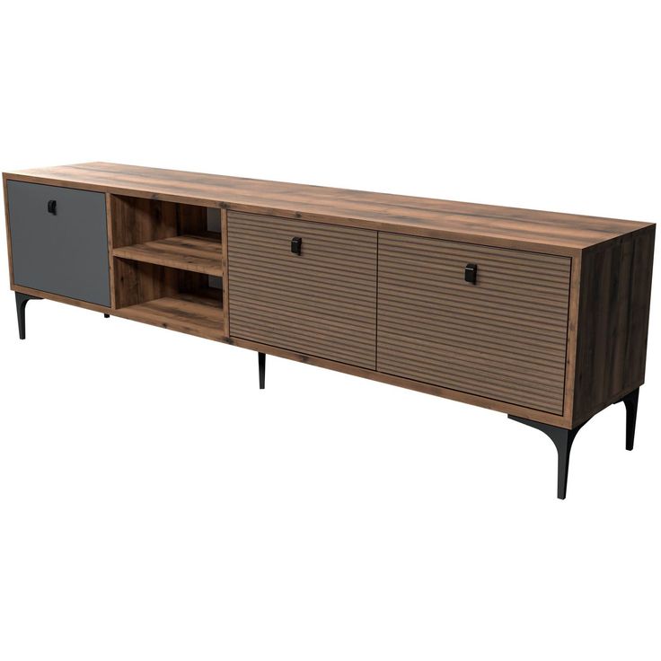 TV-taso Linento Furniture Vision 1362 saksanpähkinä/antrasiitti