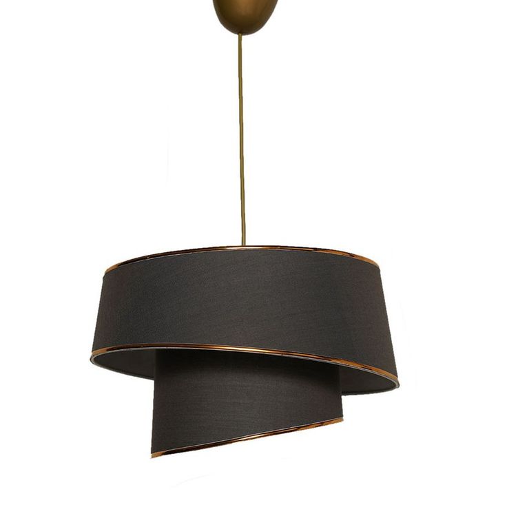 Riippuvalaisin Linento Lighting Barette, Ø32cm, antrasiitti/kulta
