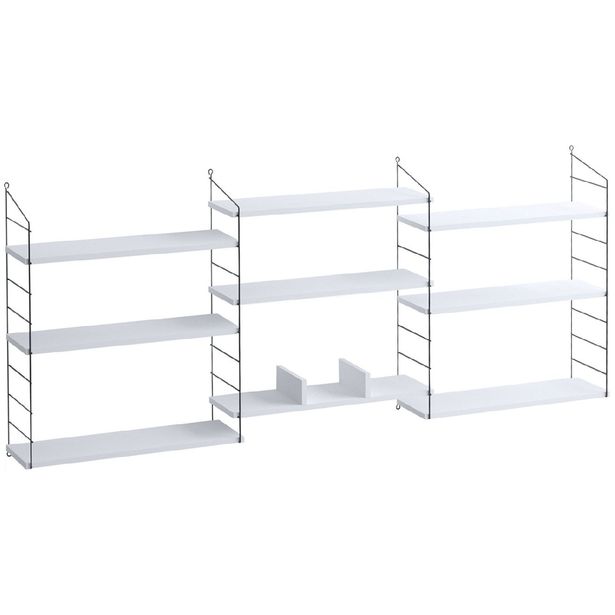 Kirjahylly Linento Furniture Lungo mustavalkoinen