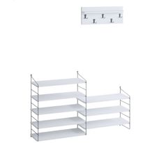 Kenkähylly ja naulakko Linento Furniture Biena valkoinen