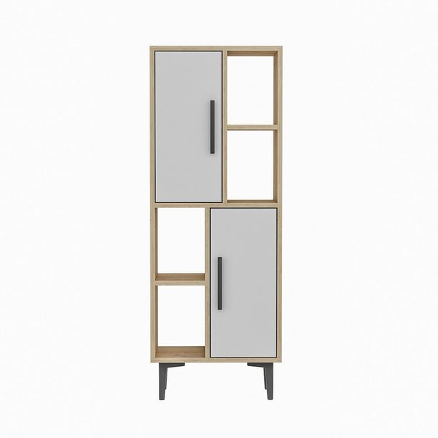 Kaappi Linento Furniture Leni, ruskea/valkoinen