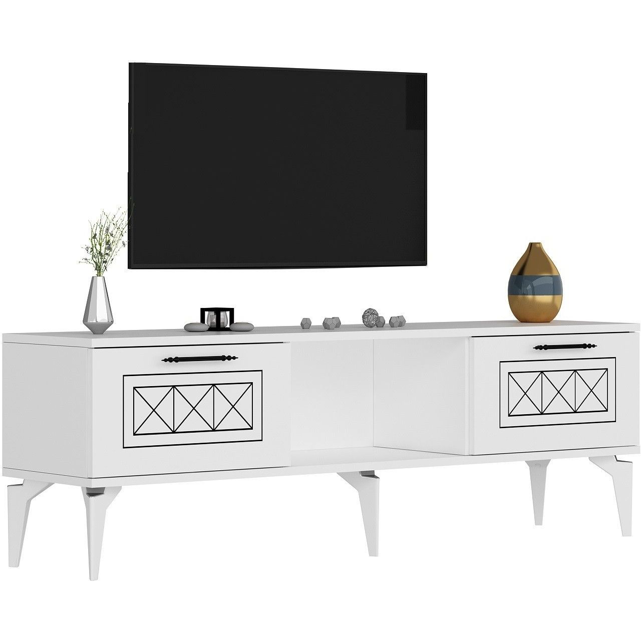 TV-taso Linento Furniture Shumen, valkoinen