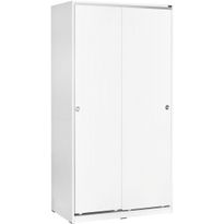 Vaatekaappi liukuovilla Linento Furniture Swd-431-By-2, leveys 94cm, korkeus 182cm, valkoinen