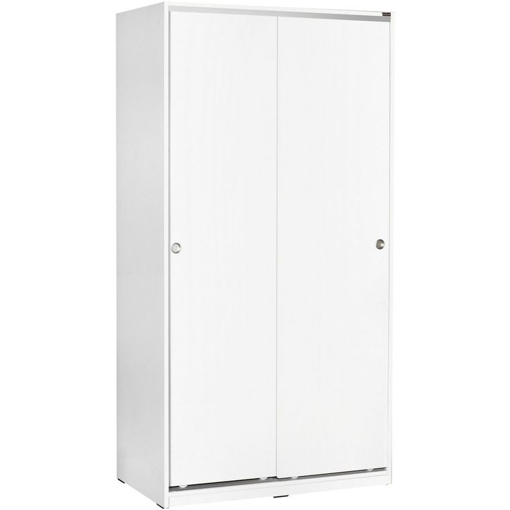 Vaatekaappi liukuovilla Linento Furniture Swd-431-By-2, leveys 94cm, korkeus 182cm, valkoinen