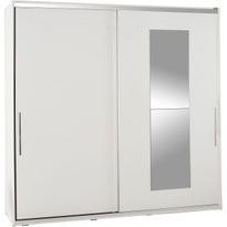 Vaatekaappi liukuovilla Linento Furniture Swd-720-Bb-3, leveys 210cm, korkeus 207cm, valkoinen