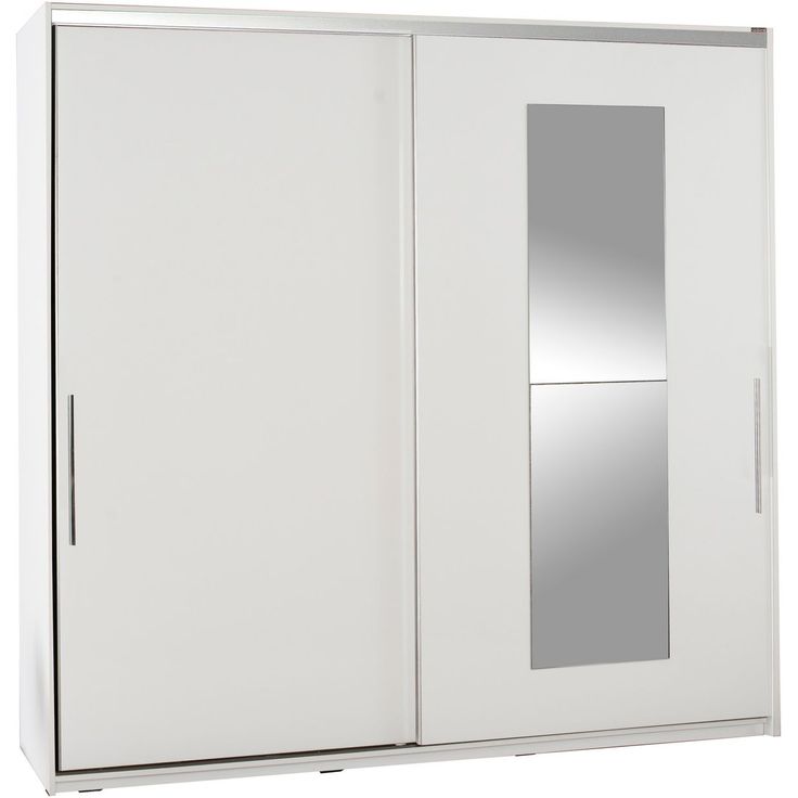 Vaatekaappi liukuovilla Linento Furniture Swd-720-Bb-3, leveys 210cm, korkeus 207cm, valkoinen