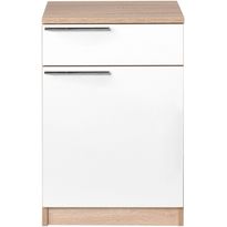 Yöpöytä Linento Furniture KMD-711-SD-1, ruskea/valkoinen