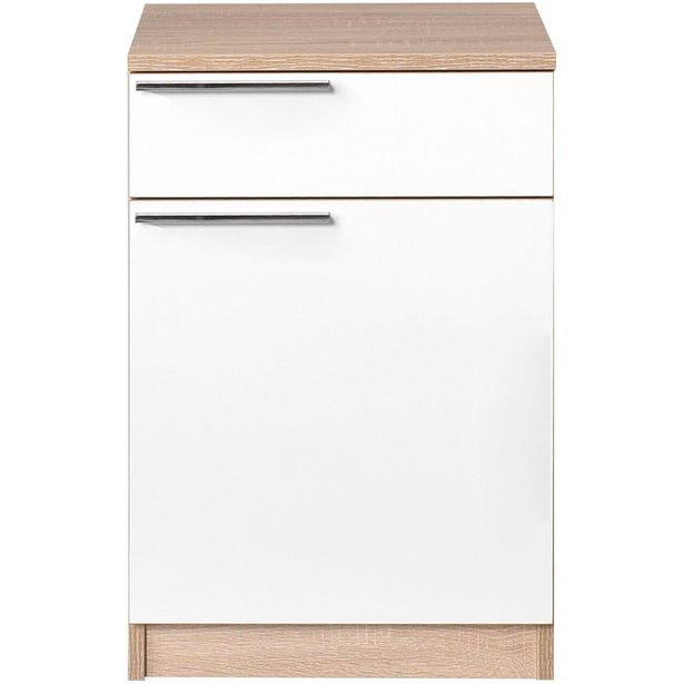 Yöpöytä Linento Furniture KMD-711-SD-1, ruskea/valkoinen