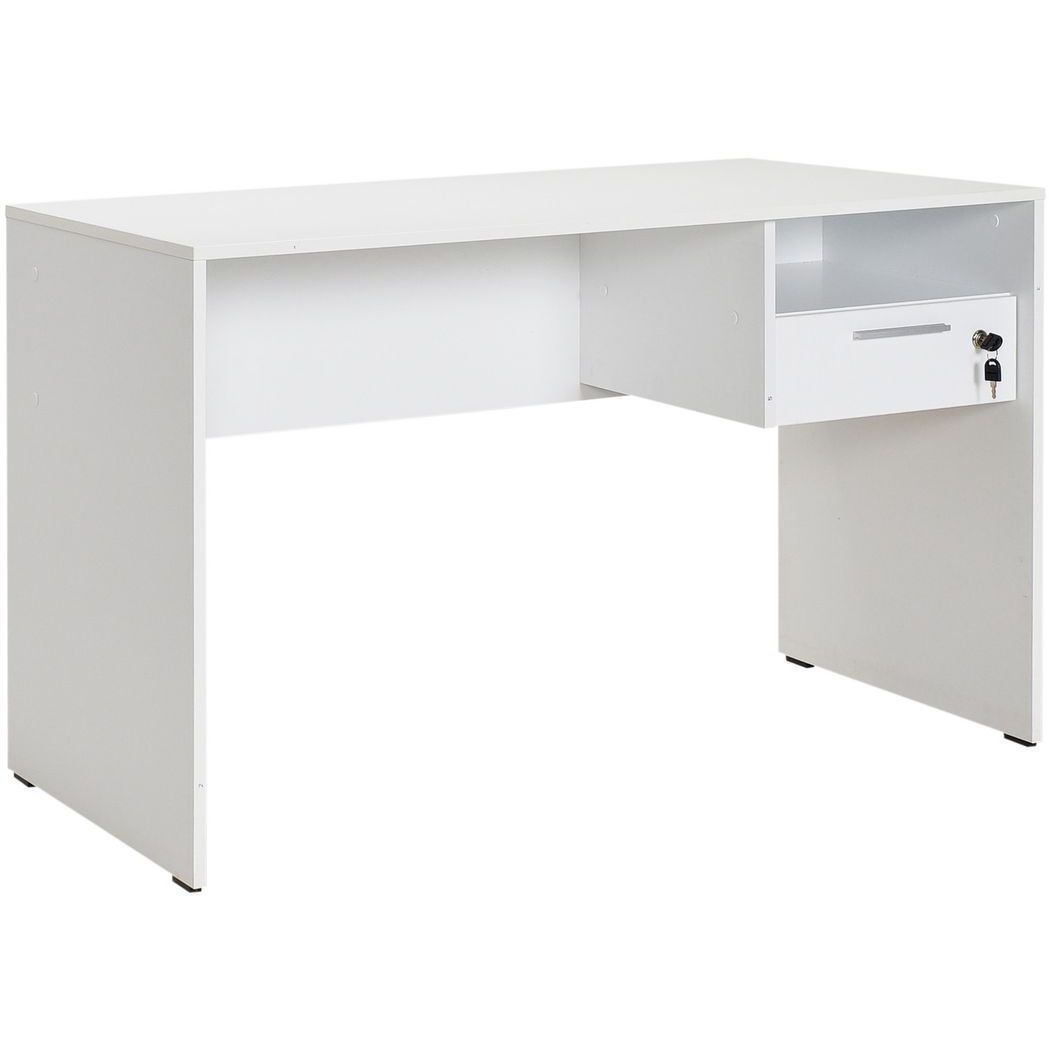 Työpöytä Linento Furniture CMS-510-DD-1, lukittavalla laatikolla, valkoinen