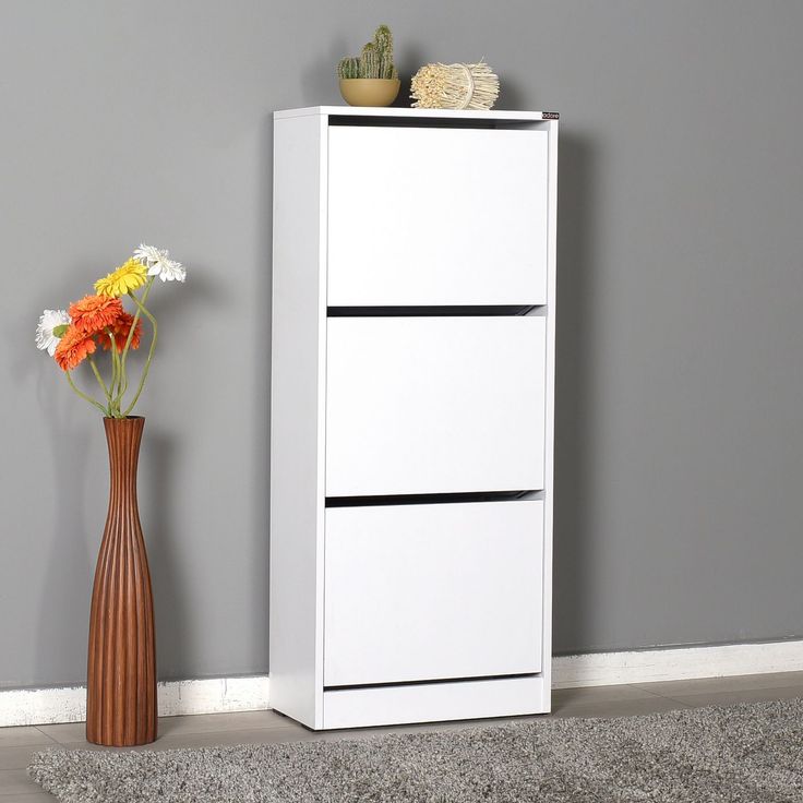 Kenkäkaappi Linento Furniture SHC-330-BB-1, 51x119cm, valkoinen