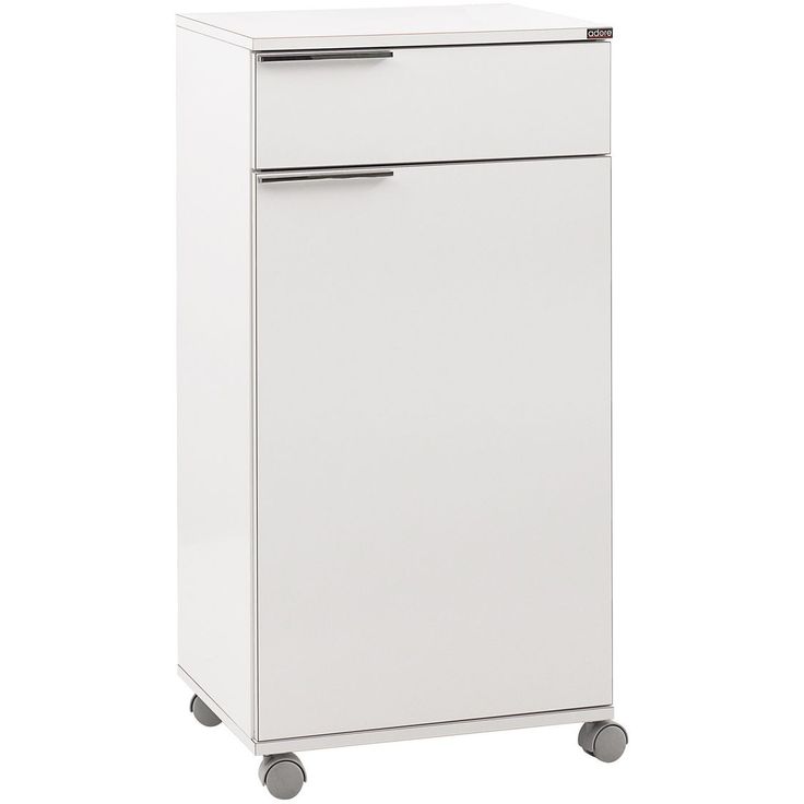 Kaappi pyörillä Linento Furniture ADR-411-PP-1, 50x100cm, valkoinen
