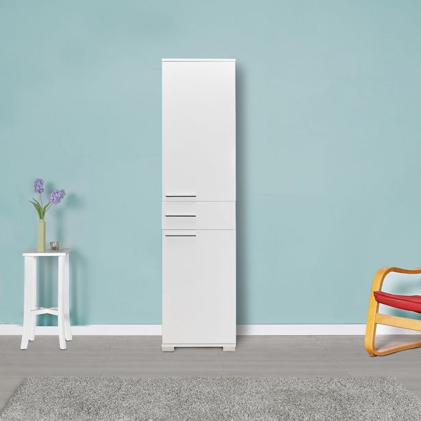 Kaappi Linento Furniture ADR-421-PP-1, 45x187cm, valkoinen