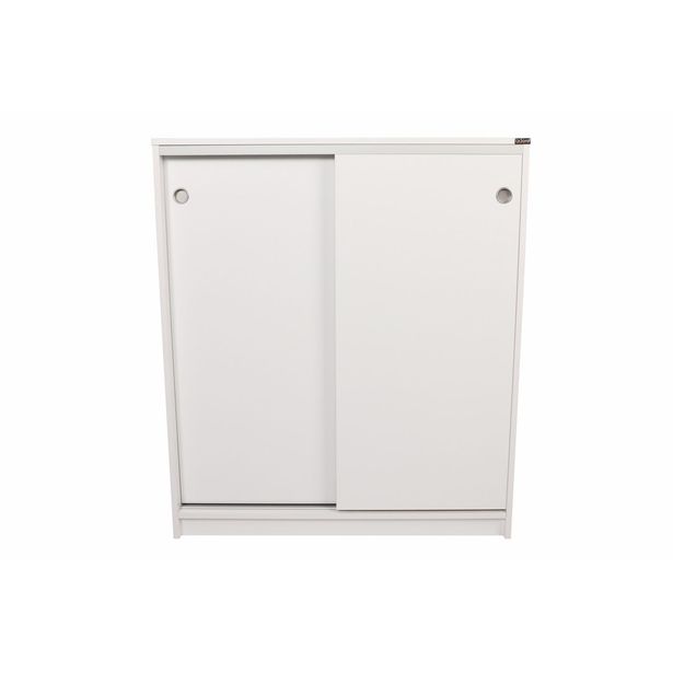 Kenkäkaappi liukuovilla Linento Furniture ADR-322-BB-1, 91x105cm, valkoinen