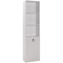 Kirjahylly Linento Furniture KTP-1310-BB-1, leveys 45cm, korkeus 185cm, valkoinen
