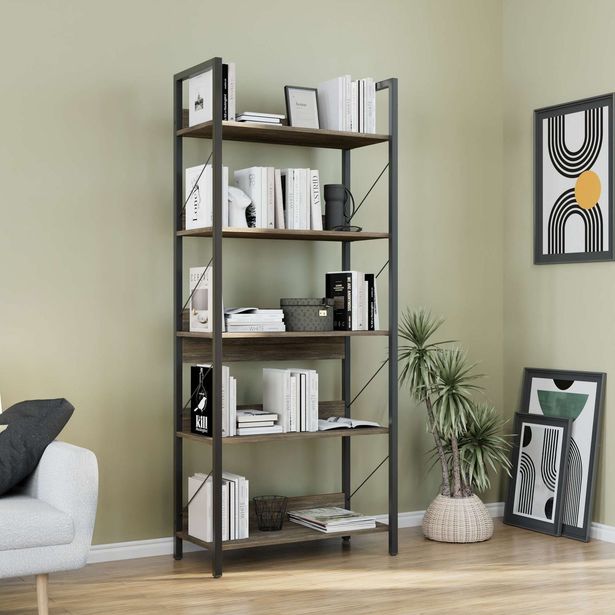 Kirjahylly Linento Furniture KTP-850-RR-1, 73x172cm, pähkinänruskea