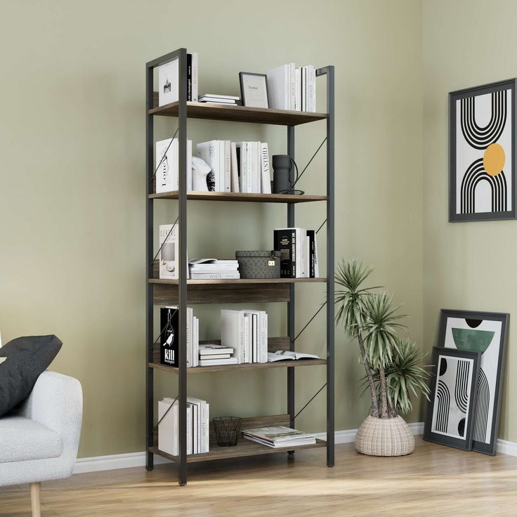 Kirjahylly Linento Furniture KTP-850-RR-1, 73x172cm, pähkinänruskea