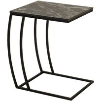 Sivupöytä Linento Furniture SHP-908-QQ-1 musta/marmorijäljitelmä
