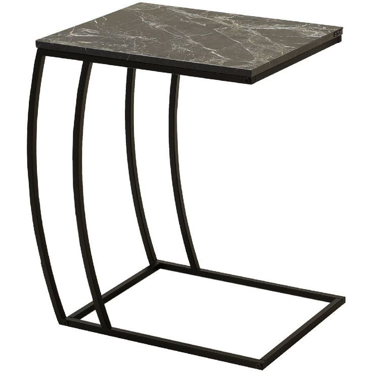Sivupöytä Linento Furniture SHP-908-QQ-1 musta/marmori