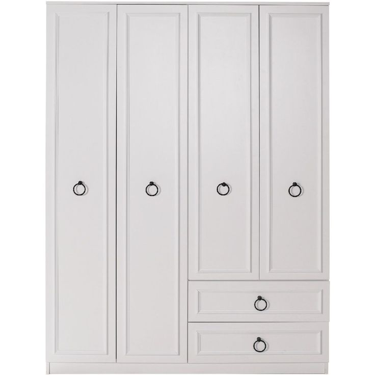 Vaatekaappi Linento Furniture GRD-1342-BB-3, 200cm, valkoinen