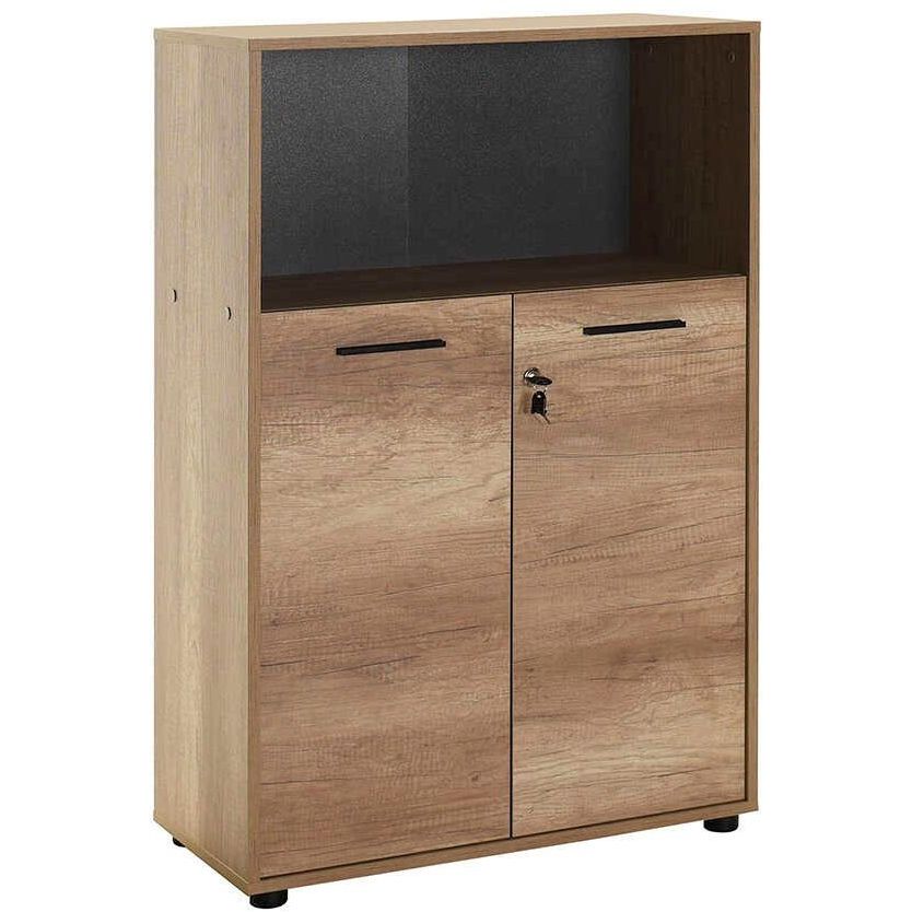 Lukollinen kaappi Linento Furniture NKT-532-TT-1, leveys 72cm, korkeus 110cm, ruskea