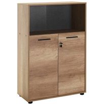 Lukollinen kaappi Linento Furniture NKT-532-TT-1, leveys 72cm, korkeus 110cm, ruskea