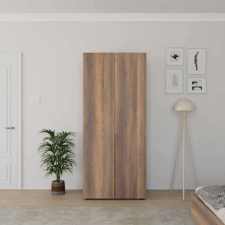 Vaatekaappi Linento Furniture GRD-1725-OO-2, 90x210cm, pähkinänruskea