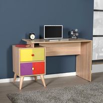 Työpöytä Linento Furniture CMS-920-SX-1, 128x57cm, ruskea/monivärinen
