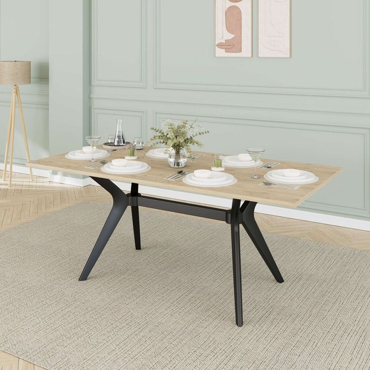 Ruokapöytä Linento Furniture YMS-708-FF-2, 181x90cm, ruskea
