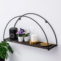 Seinähylly Linento Furniture Indicum, tummanruskea/musta
