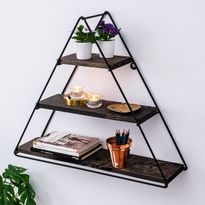 Seinähylly Linento Furniture Hyacinth Triangle, ruskea/musta