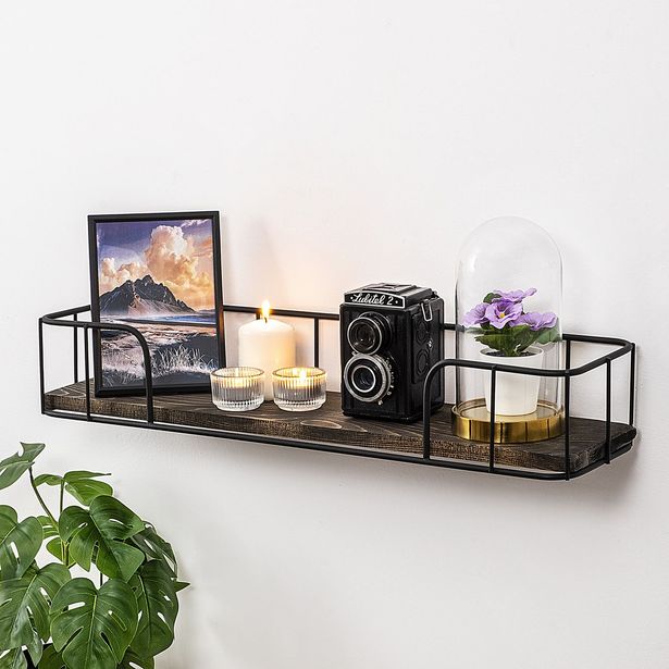 Seinähylly Linento Furniture Syringa, leveys 60cm, tummanruskea/musta