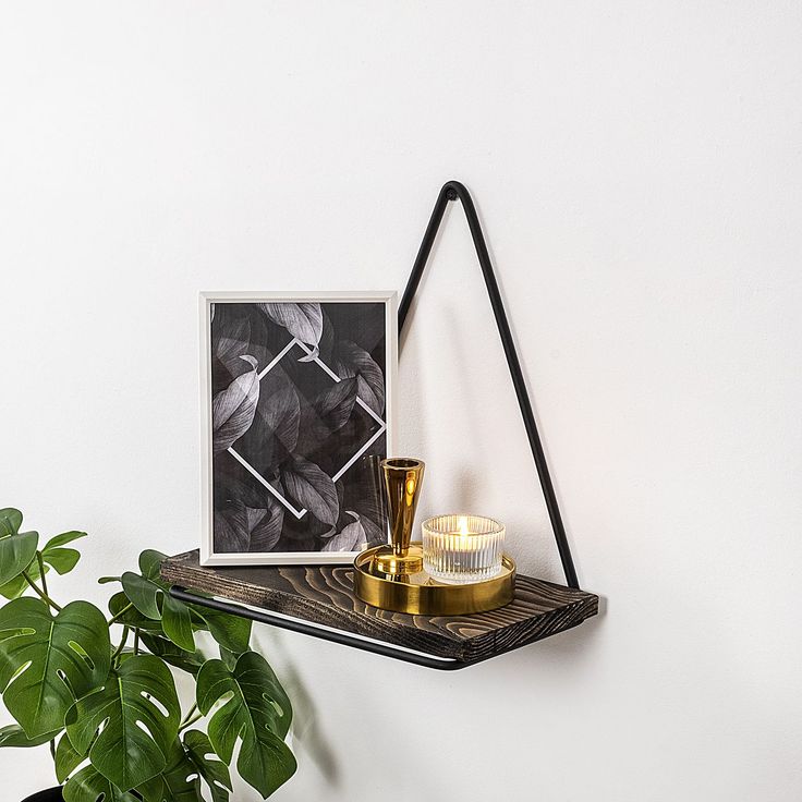 Seinähylly Linento Furniture Begonia, 27x15cm, tummanruskea