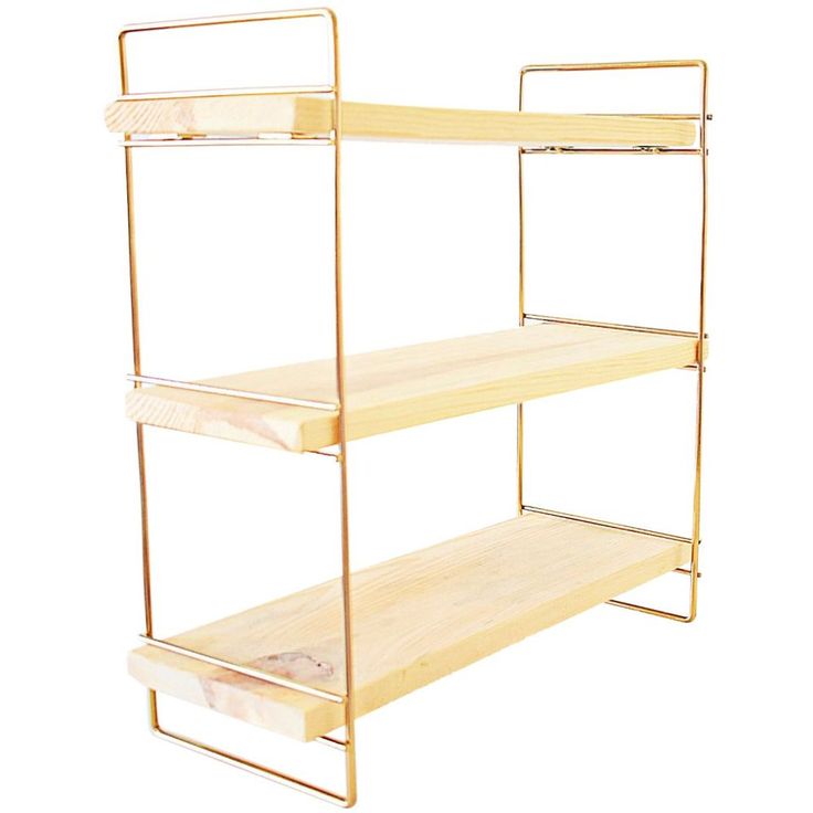 Pöytähylly Linento Furniture Masa, 40x40cm, kulta/ruskea