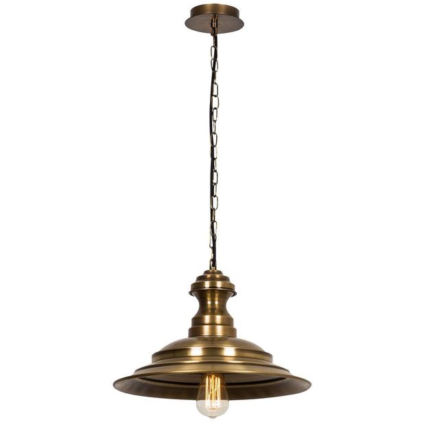 Riippuvalaisin Linento Lighting Sivani, Ø39cm, E27, säädettävä korkeus, antiikkimessinki