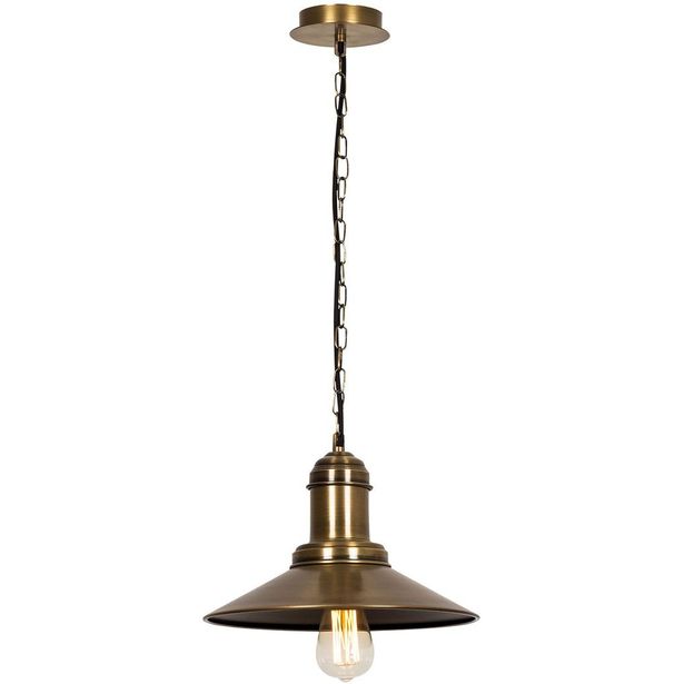 Riippuvalaisin Linento Lighting Sivani, E27, säädettävä korkeus, antiikkimessinki, eri kokoja