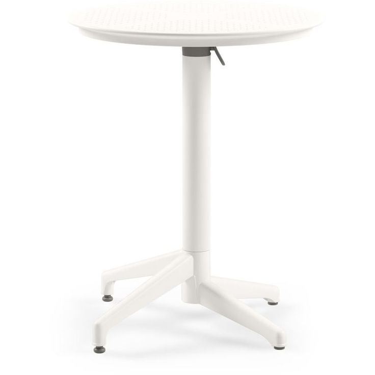 Kokoontaitettava pöytä Linento Garden Moon V2F, Ø60cm, valkoinen