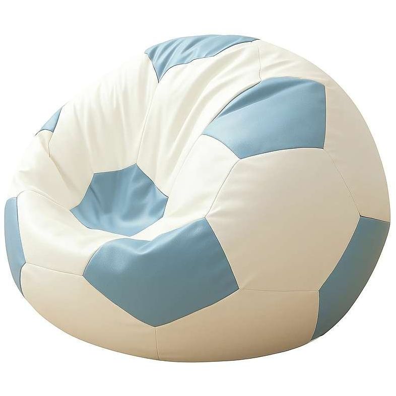 Säkkituoli Linento Furniture Football Big, valkoinen/turkoosi