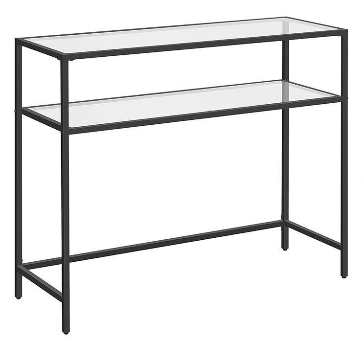 Sivupöytä Linento Furniture By-4, musta/kirkas lasi