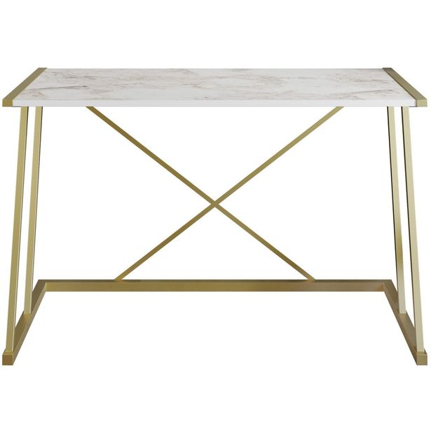 Työpöytä Linento Furniture Anemon, kulta/valkoinen