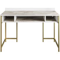 Työpöytä Linento Furniture Tumata, marmori, kulta/valkoinen